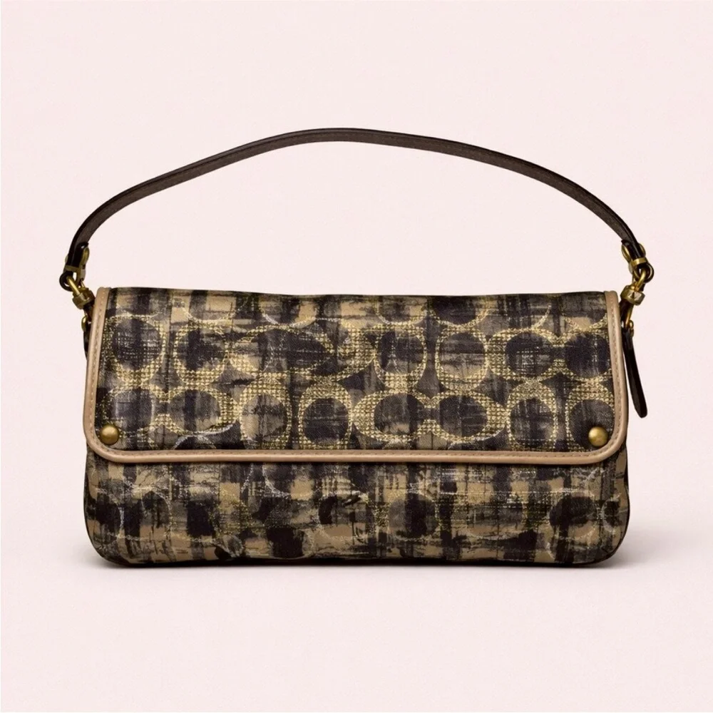 Coach Kristin Op Art pattern in a metallic gold EUC - Picture 5 of 14